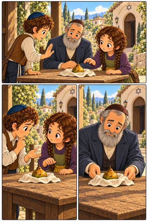 Illustration du tome 3, Rivkie and the Fruit Nobody Knew
