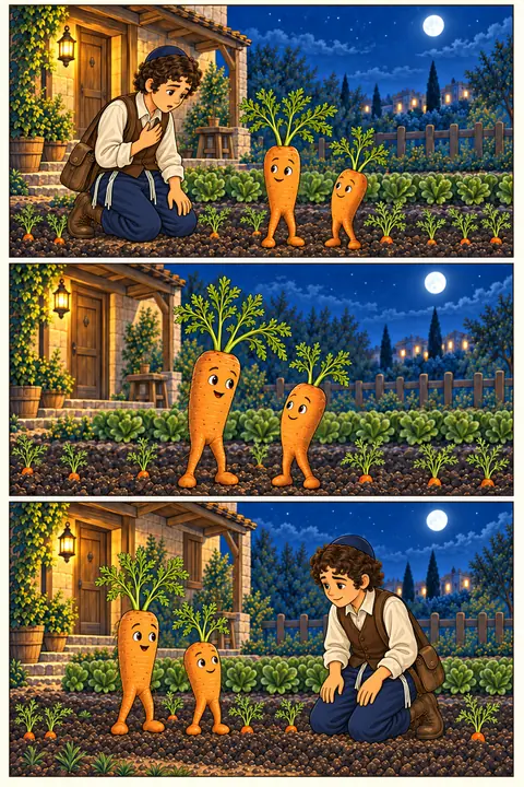 Illustration du tome 7, The Carrots That Walked Home