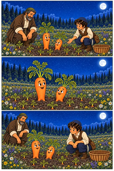 Illustration du tome 7, The Carrots That Walked Home